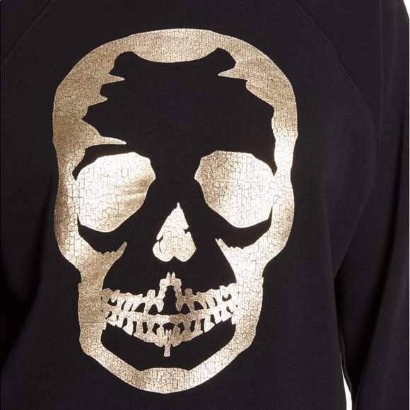 ZADIG & VOLTAIRE BNWT Gold Skull Sweatshirt Medium - Picture 3 of 10